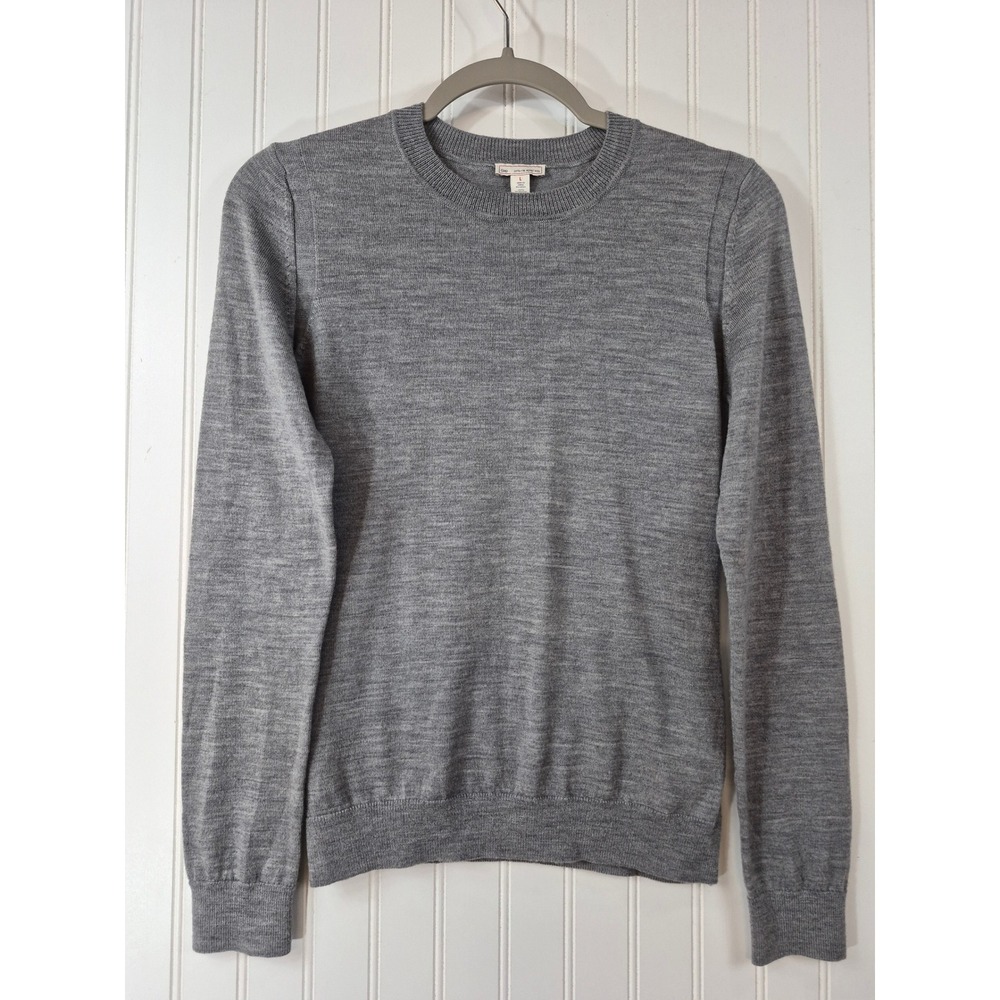 Gap Extra Fine 100% Merino Wool Crew Neck Sweater Gray Long Sleeve Mens L